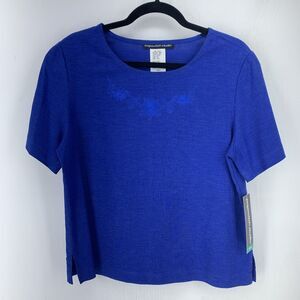 Vtg Popovitch Studio Womens S Top USA Minimalist Lagenlook‎ Casual Embroidered